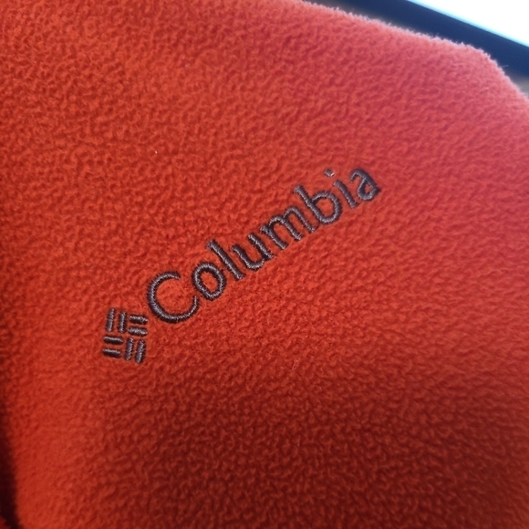 Columbia Fleece Jacket Orange / Gray Size Medium 1/4 Zip‎ Pullover AM6558 - Picture 3 of 5